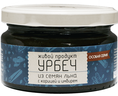 Урбеч из семян льна с корицей и имбирем 225 гр Живой продукт