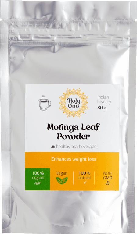Моринга порошок из листьев (Moringa Leaf Powder) чайный травяной напиток 80 гр Holy Om