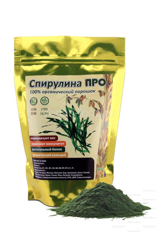 Водоросли Спирулина ПРО прессованные органик 100 г