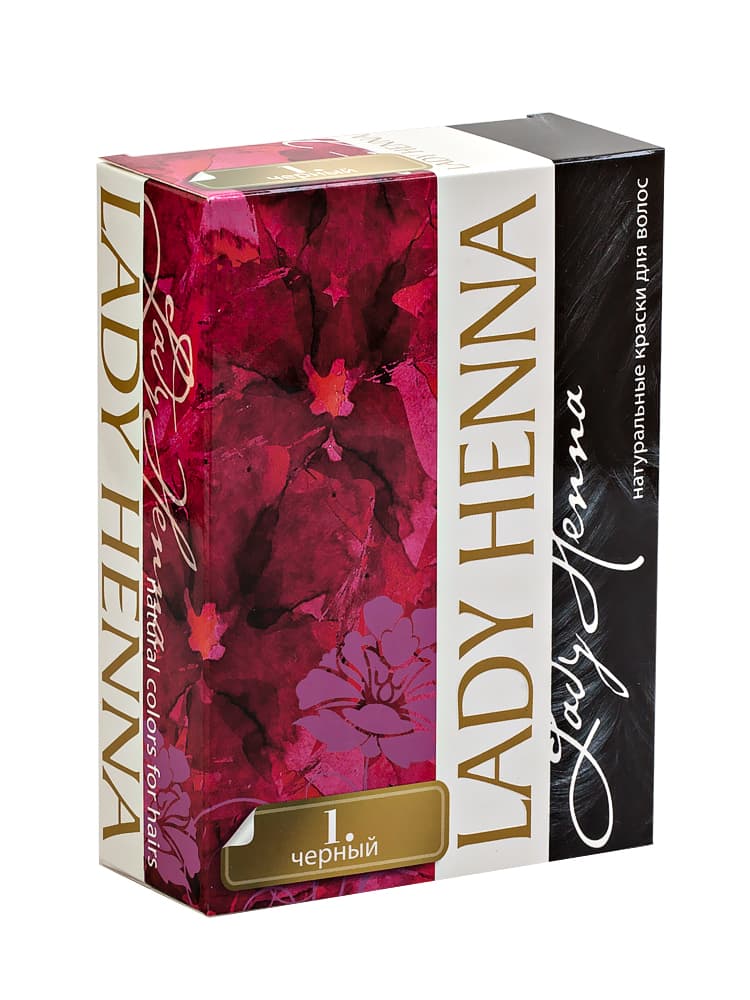 Краска для волос на основе хны Черный 6 х 10 гр Lady Henna