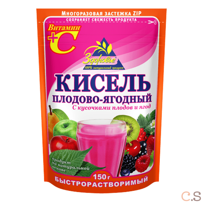 Кисель растворимый плодово-ягодный ZIP 150 гр Здоровье