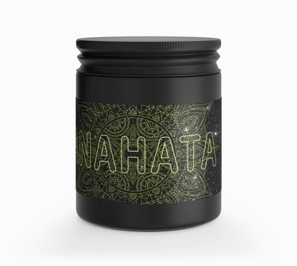 Свеча Чакра АНАХАТА (Chakra ANAHATA) ароматическая в банке Лаванда, Евкалипт, Ваниль. 190 мл Ucandles