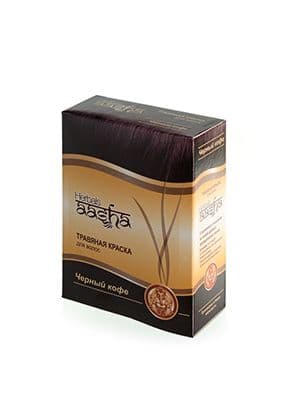 Травяная краска для волос на основе индийской хны ЧЕРНЫЙ КОФЕ, Aasha Herbals