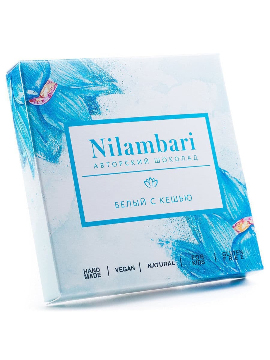 Шоколад белый с кешью 65 гр Ниламбари (Nilambari)