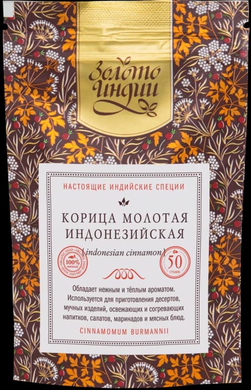 Корица молотая (Cinnamon Powder) 30 гр Золото Индии