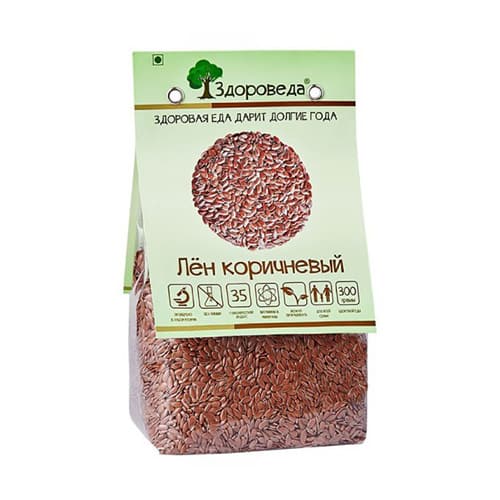 Лен коричневый 300 гр Здороведа