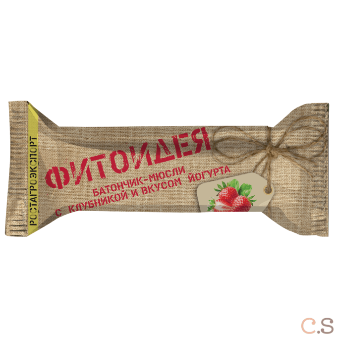 Батончик-мюсли с клубникой и йогуртом 25 гр Ростагроэкспорт